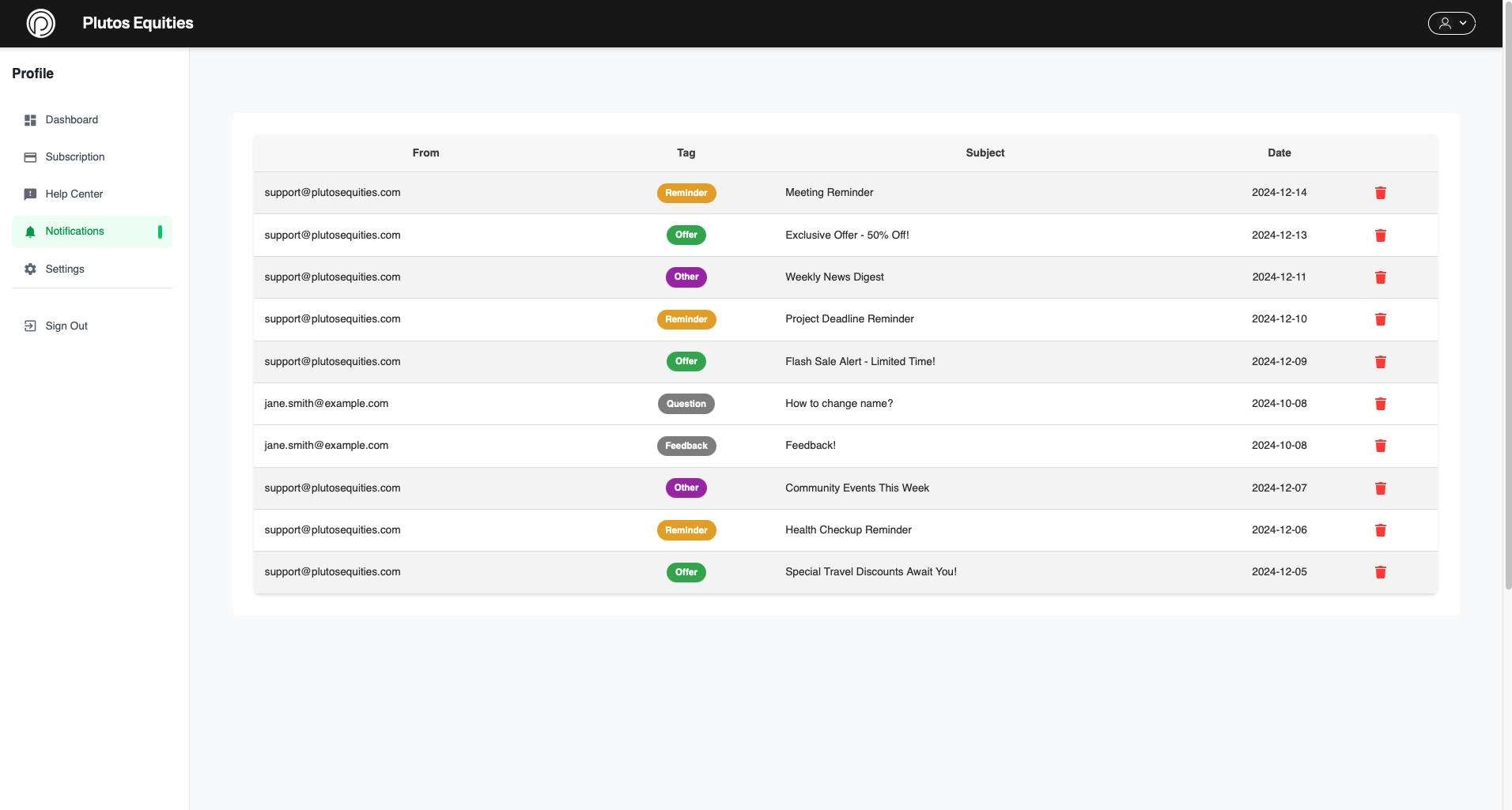 Notification Preferences